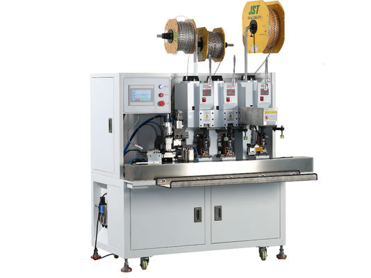 Cable Wire Stripping And Crimping Machine CX-2000A Power Cord Making 3 / 4 Cores