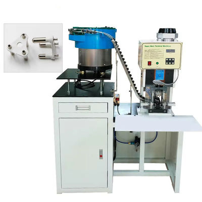 SAA Solid Hollow 3 Pin Power Plug Insert Crimping Machine With Loose Bulk Terminal Vibrating Plate Feeder