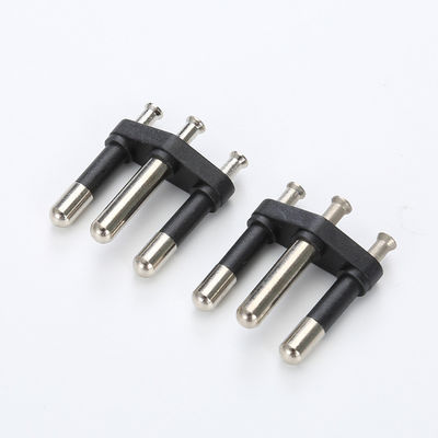 সেমি ইনসুলেটেড VDE প্লাগ ইনসার্ট NBR 4.8MM 10A 20A 3 Pin 3 Pole 3 Prong